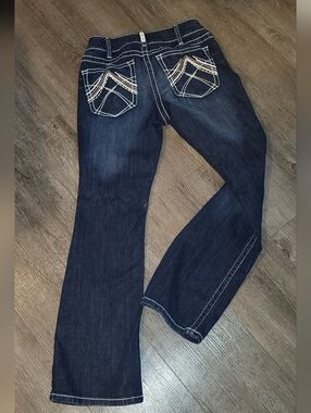 Ariat Dark Blue Bootcut Jeans with White Stitching